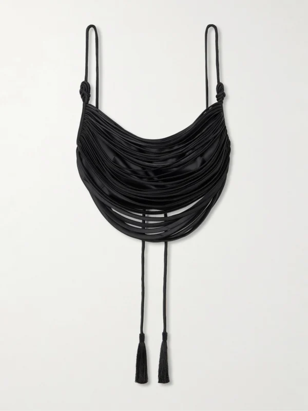 Andres Otalora Tierra De Oro Draped Cropped Satin Top