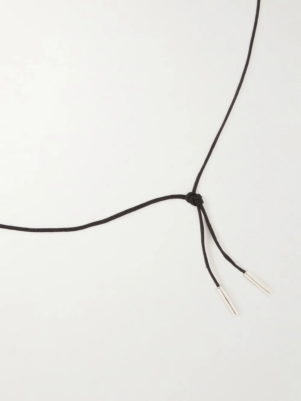Back view of the Anissa Kermiche Charmeur Rope Silver-plated, Cord and Cubic Zirconia Necklace