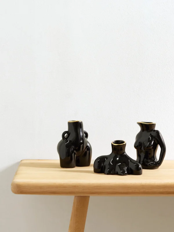 Anissa Kermiche Jugs Jug, Love Handles and Breast Friend Mini Gold-plated Earthenware Vase Set