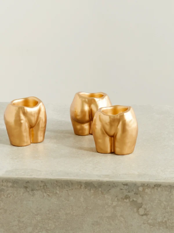 Anissa Kermiche Rock Bottom Set of Three Ceramic Tea Light Holders