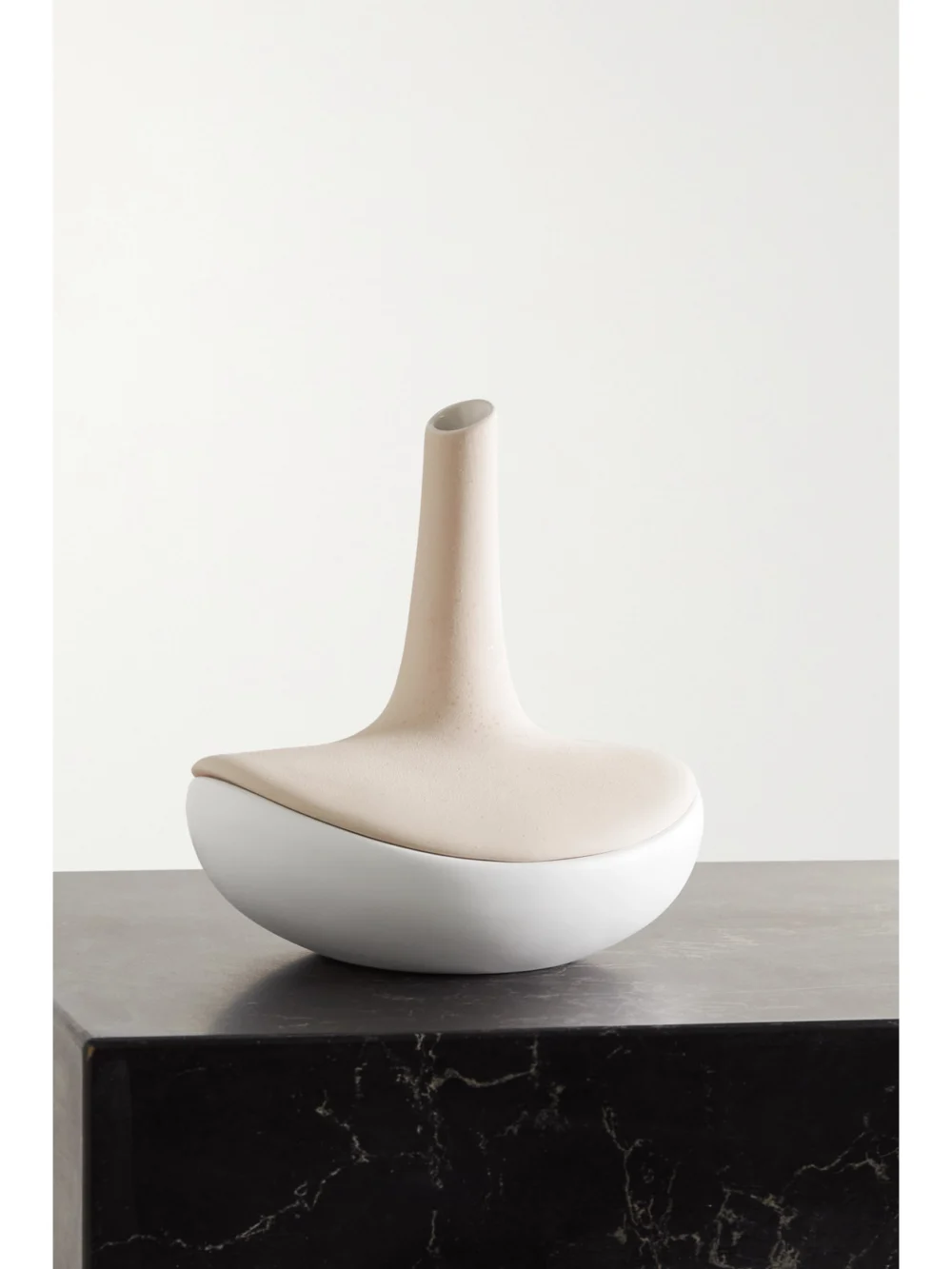 Anissa Kermiche Speckled Ceramic Jewelry Box Vase in cream