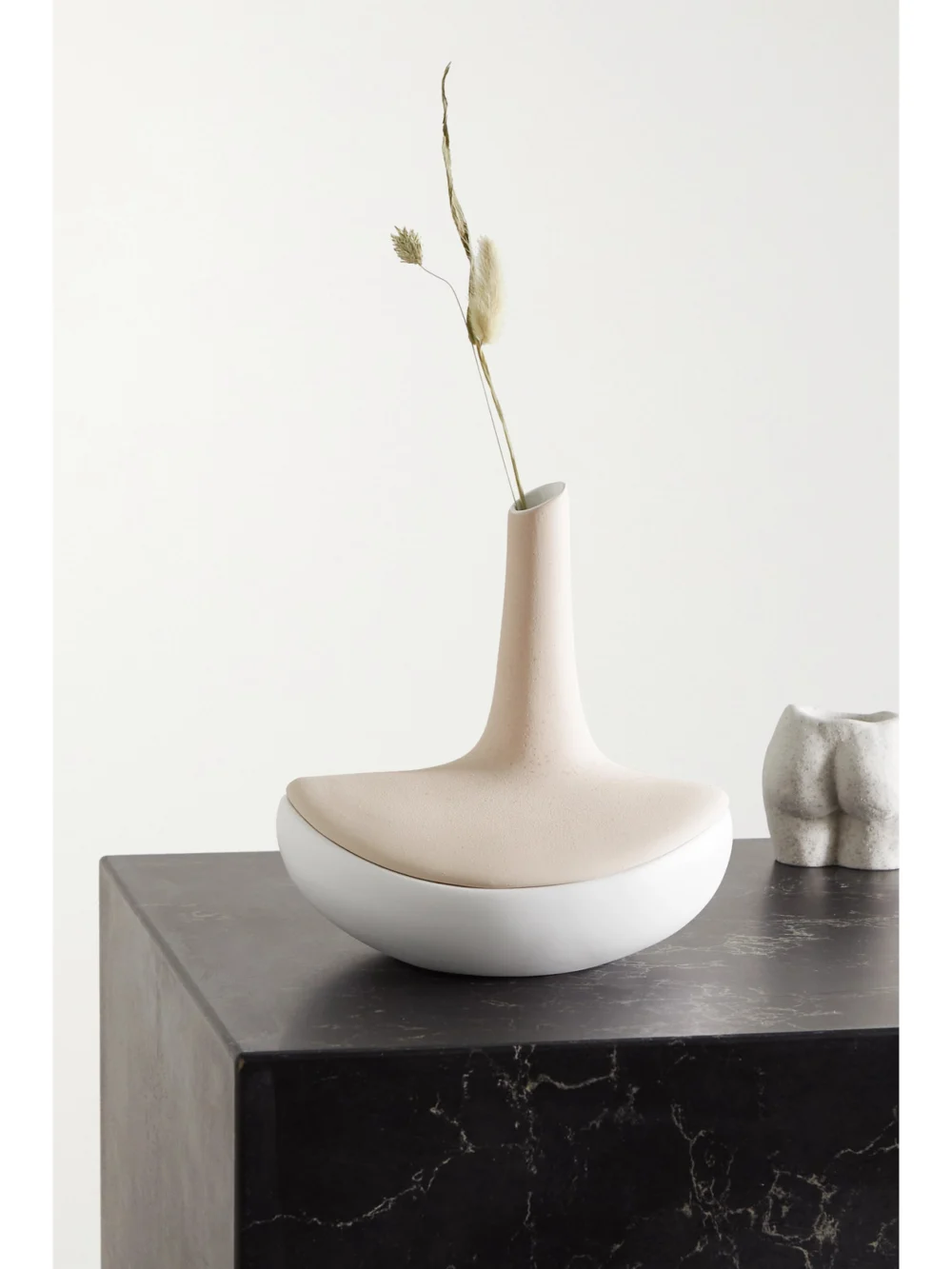Anissa Kermiche Speckled Ceramic Jewelry Box Vase, styled view