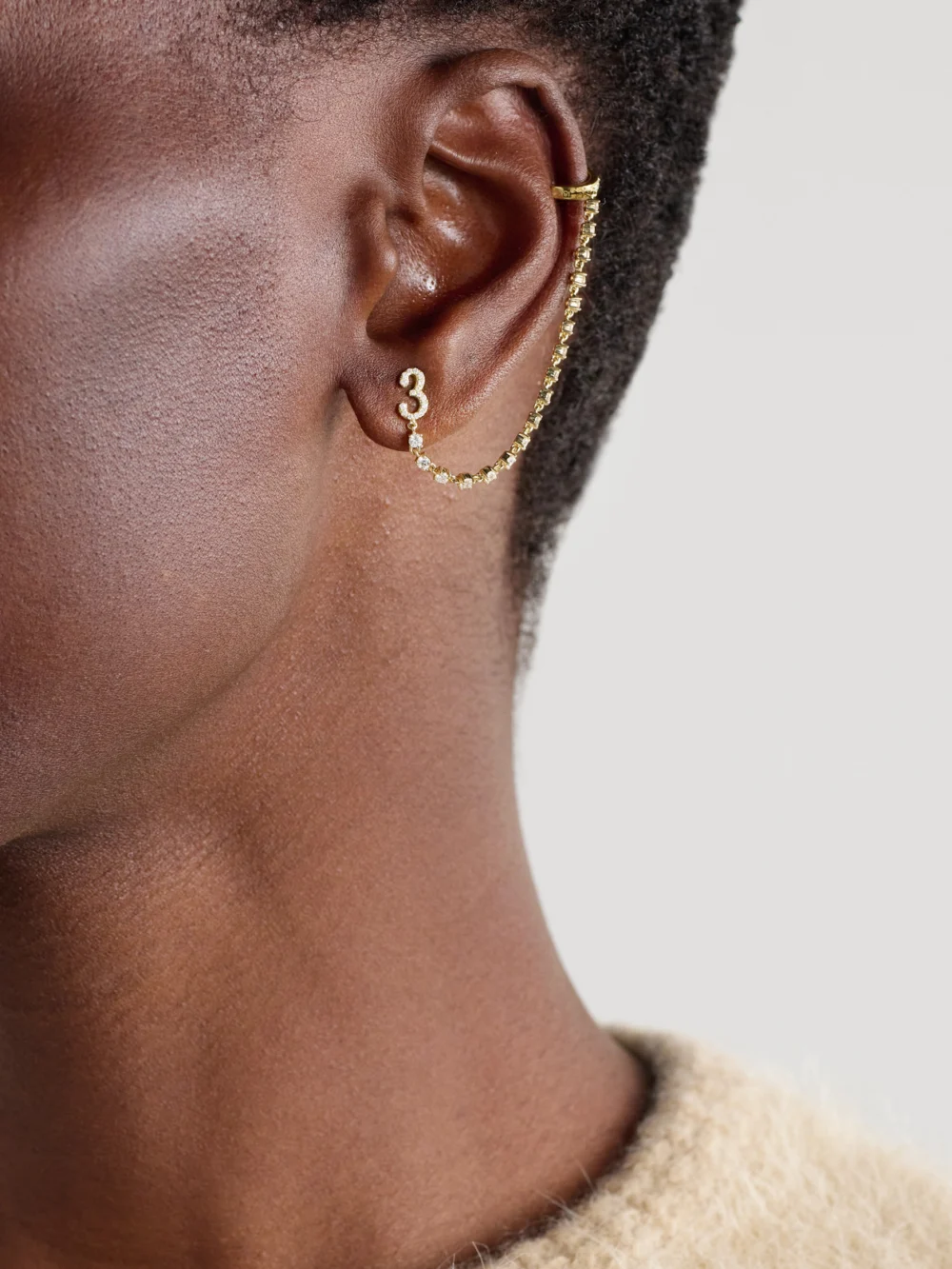 Anita Ko 18-karat Gold Diamond Earring, styled view