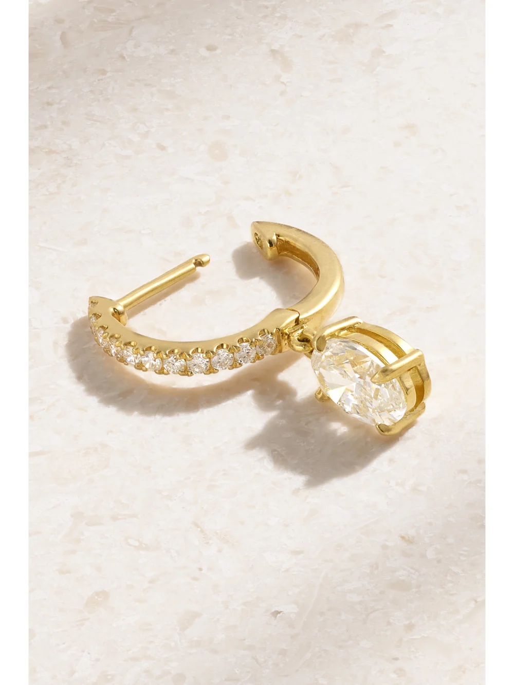 Close-up detail of the Anita Ko 18-karat Gold Diamond Single Earring