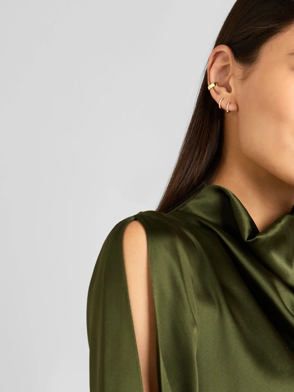 Anita Ko Huggies 18-karat Gold Diamond Earrings, styled view