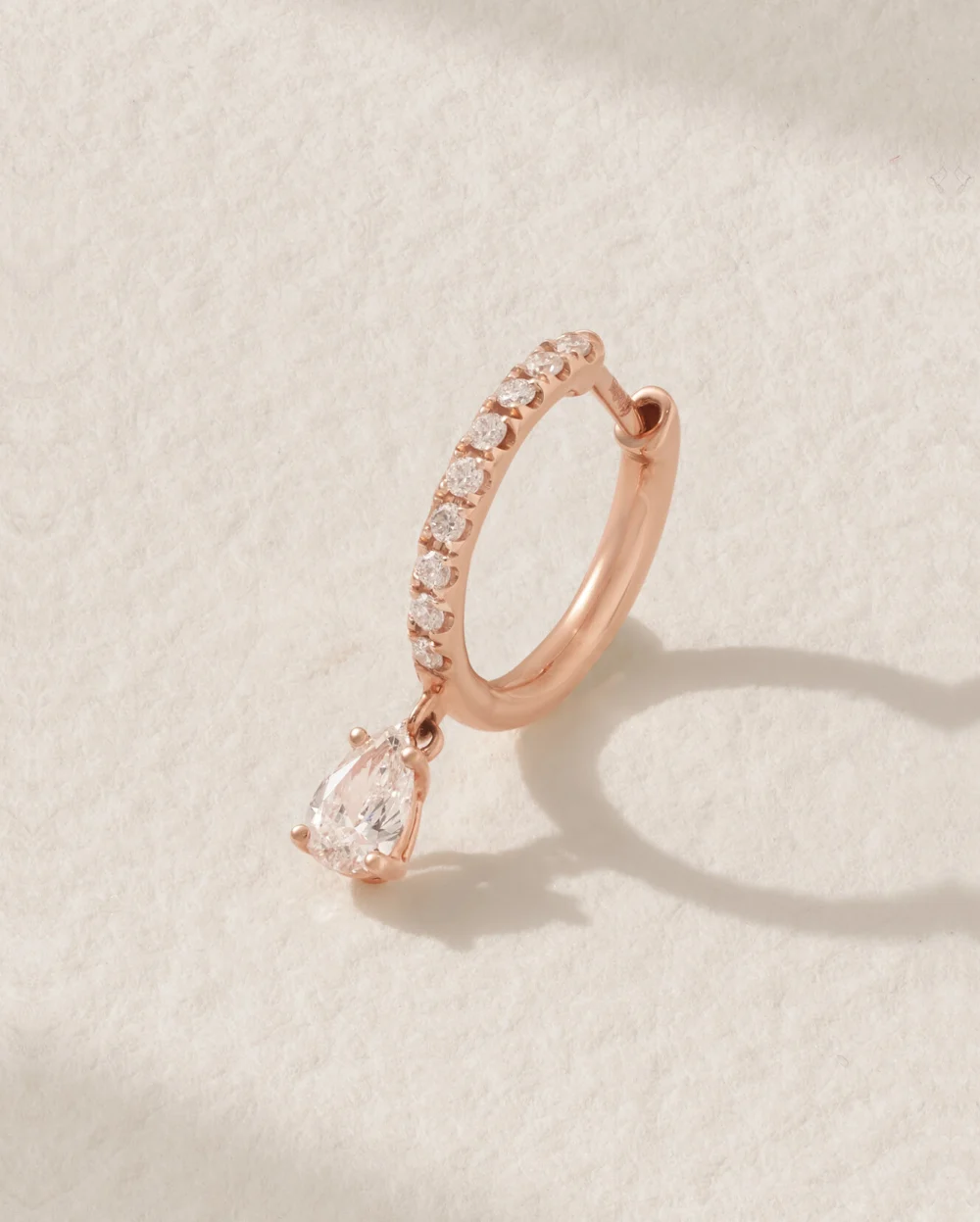 Anita Ko Huggies 18-karat Rose Gold Diamond Single Hoop Earring