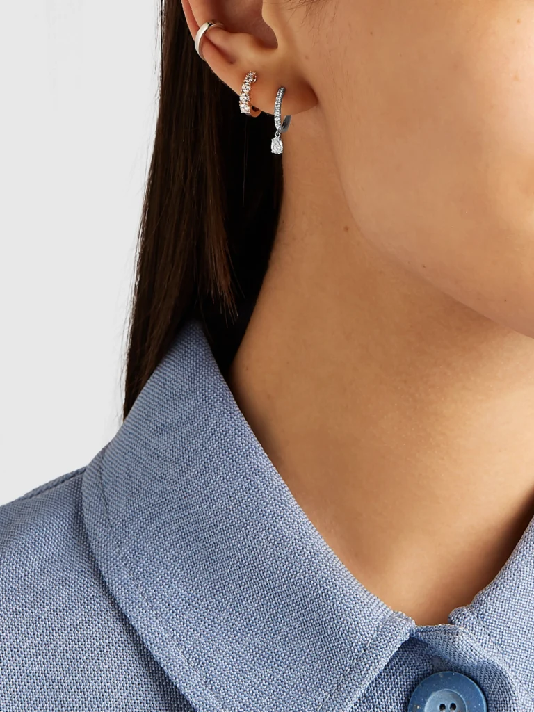 Anita Ko Huggies 18-karat White Gold Diamond Single Earring
