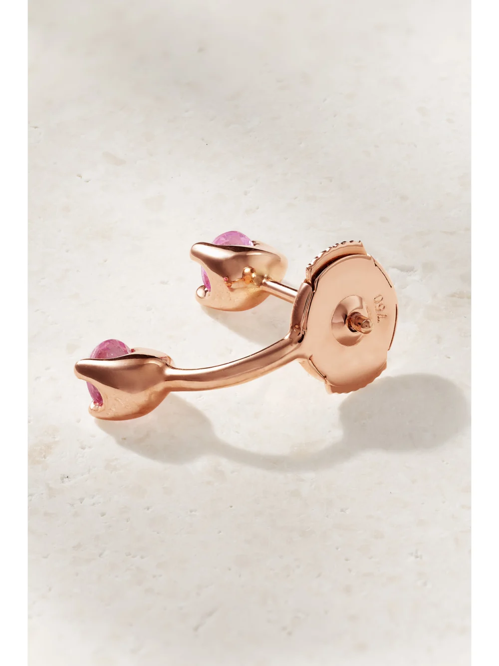 Back view of the Anita Ko Orbit 18-karat Rose Gold Sapphire Single Earring