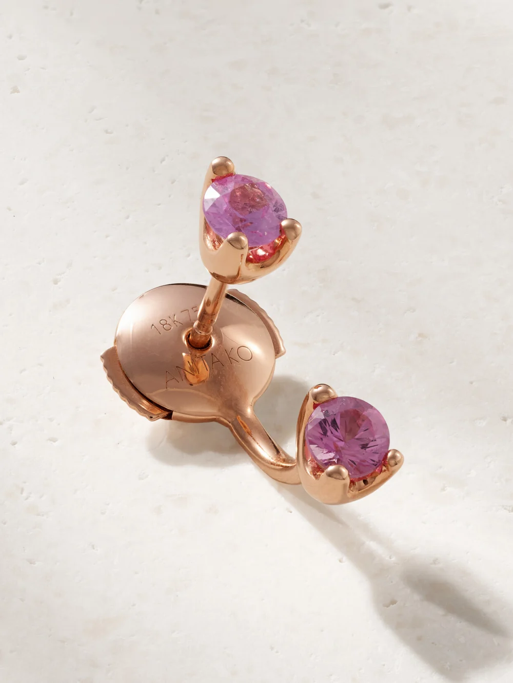Anita Ko Orbit 18-karat Rose Gold Sapphire Single Earring in pink