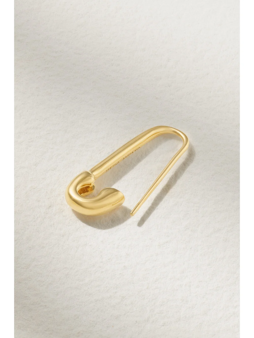 Back view of the Anita Ko Safety Pin 18-karat Gold Single Earring