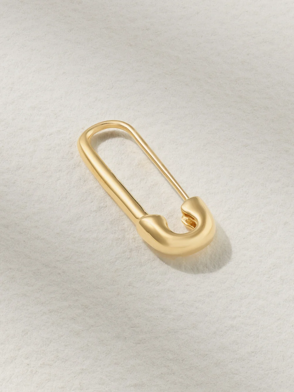 Anita Ko Safety Pin 18-karat Gold Single Earring in l