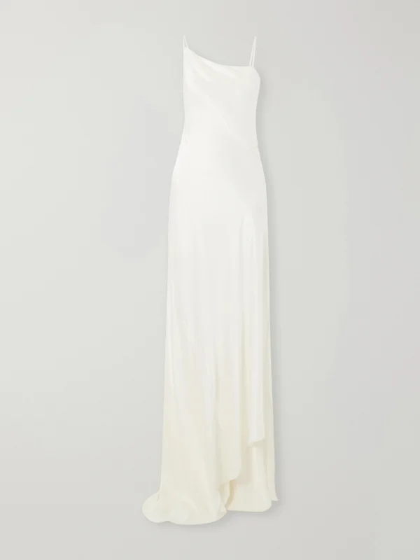 Ann Demeulemeester Aaricia Asymmetric Silk-satin Maxi Dress