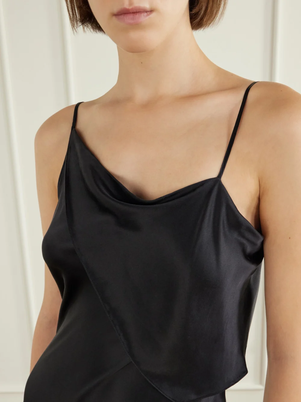 Close-up detail of the Ann Demeulemeester Aaricia Silk-satin Maxi Dress