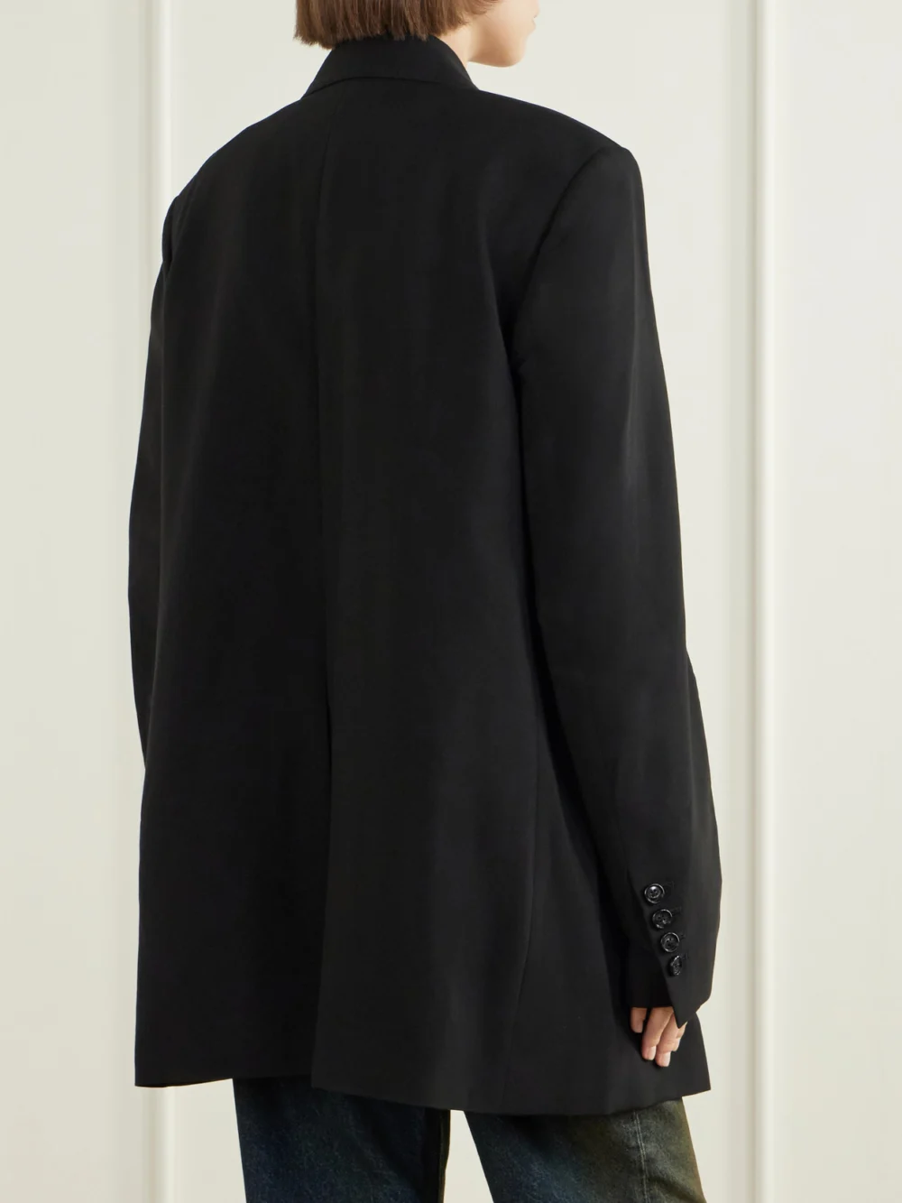 Back view of the Ann Demeulemeester Agnes Crepe Blazer