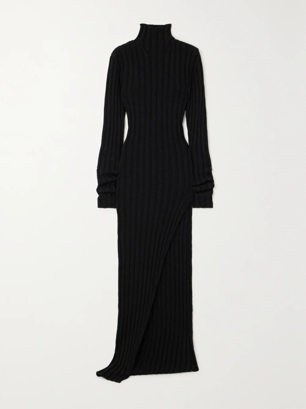 Ann Demeulemeester Cyntia Ribbed Wool Turtleneck Sweater in black