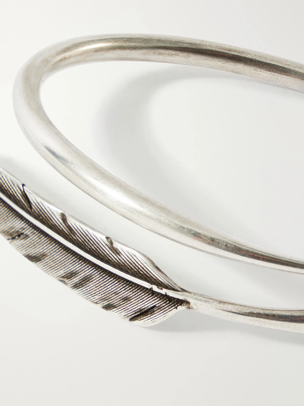 Close-up detail of the Ann Demeulemeester Dagvin Silver Cuff