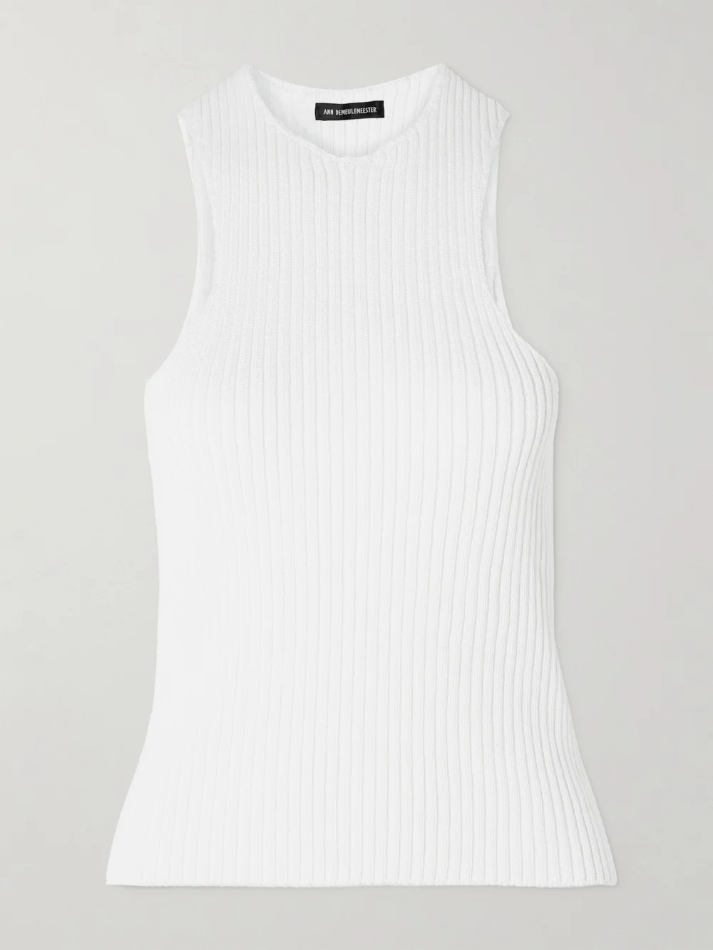 Ann Demeulemeester Noya Ribbed Cotton Tank in white