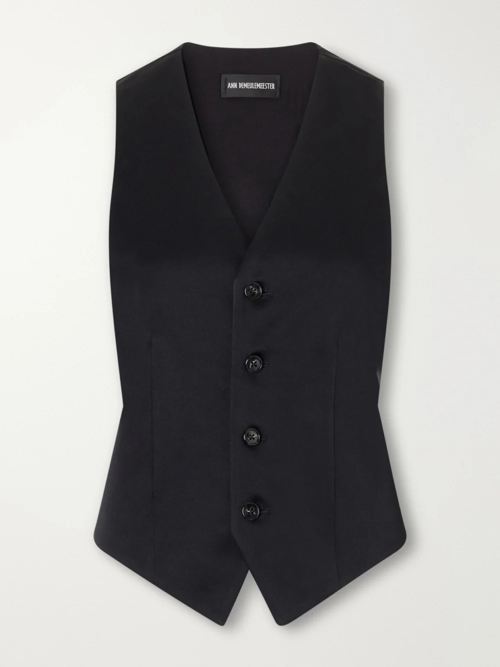 Ann Demeulemeester Stanse Belted Crepe Vest in black