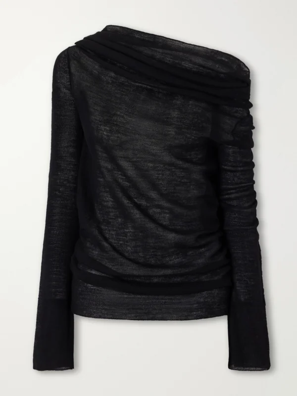 Ann Demeulemeester Tizziana Off-the-shoulder Wool Blouse