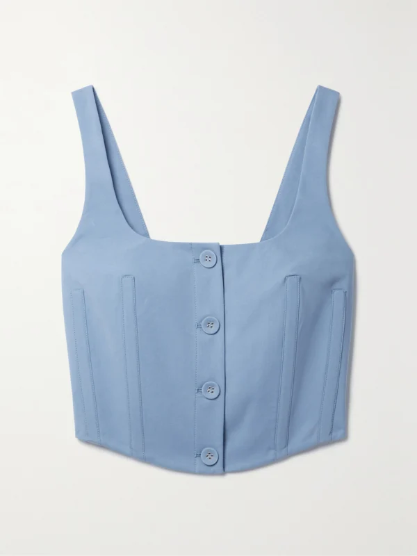 Anna Quan Mae Cotton-blend Twill Bustier Top