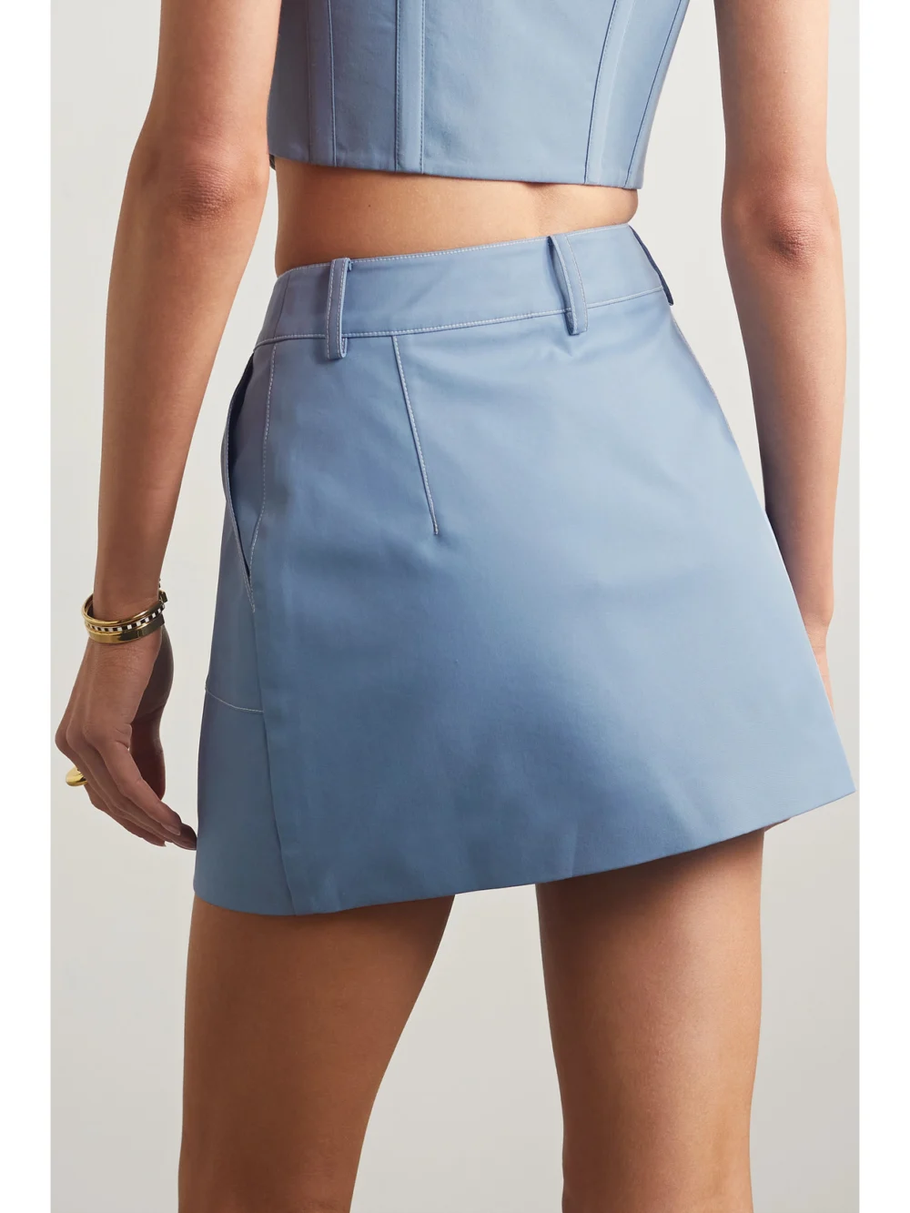 Back view of the Anna Quan Shana Cotton-blend Twill Mini Skirt