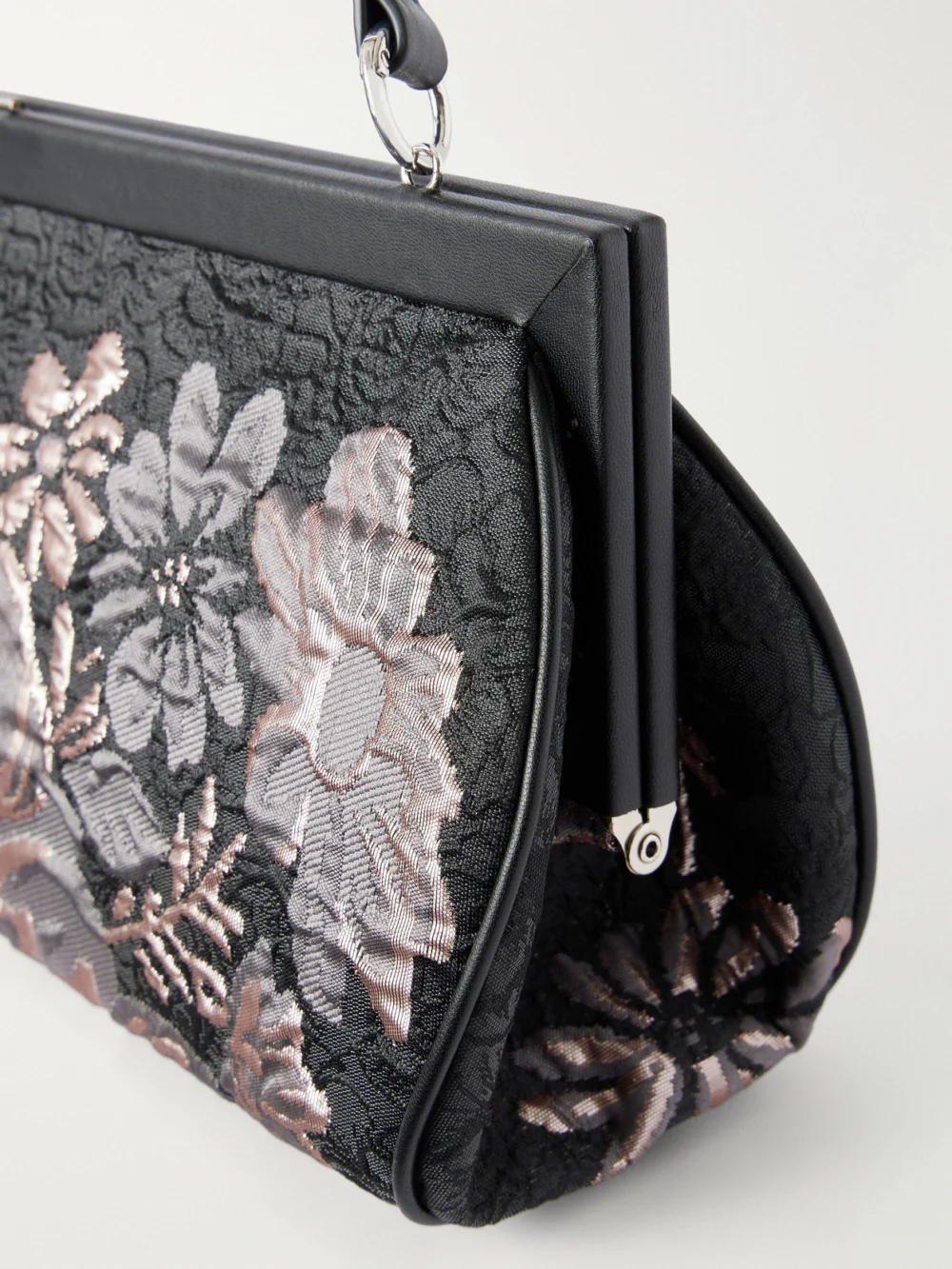 Close-up detail of the Anna Sui Arcadia Floral-brocade Clutch