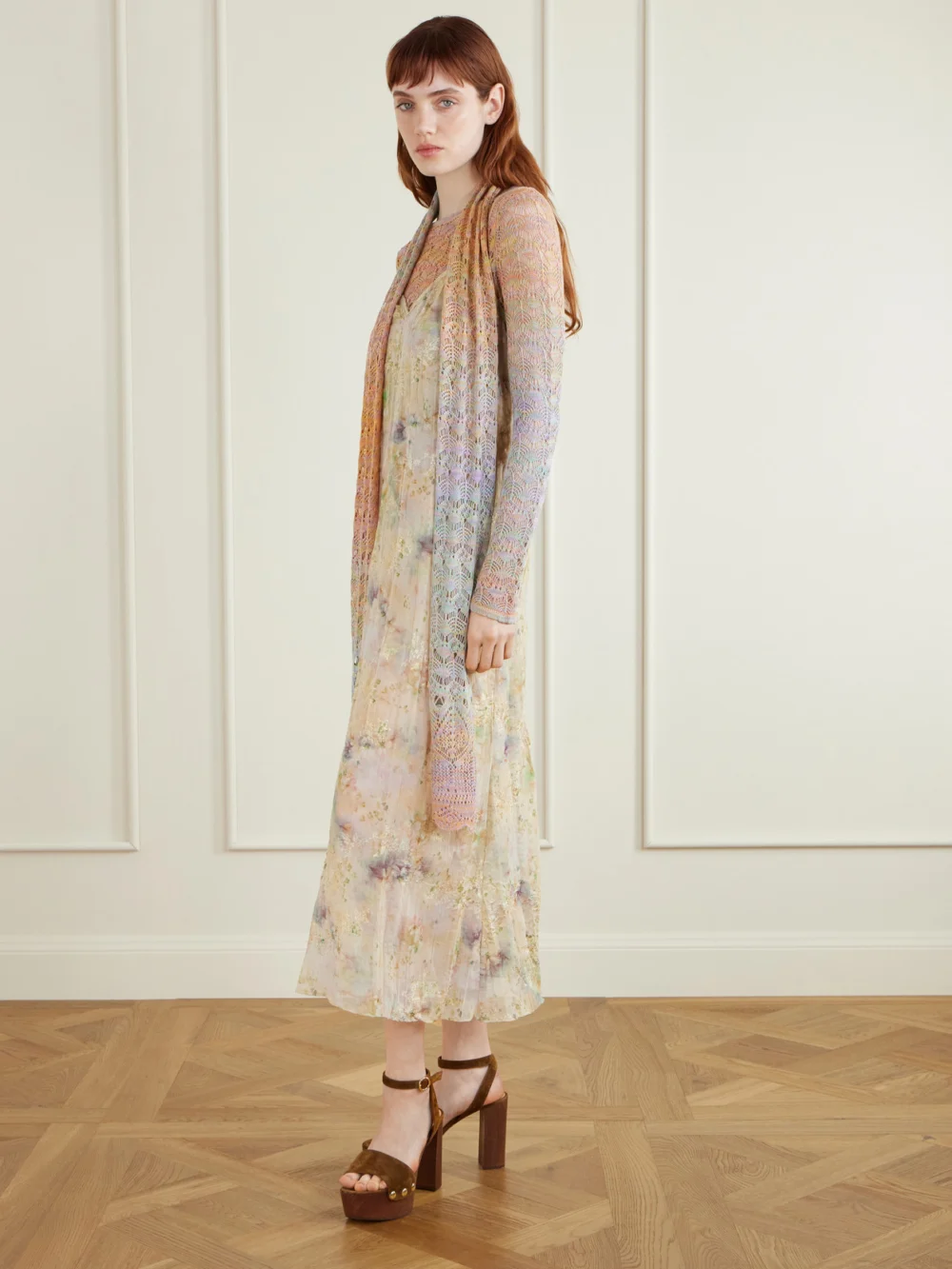 Anna Sui Space Dye Scarf, styled view