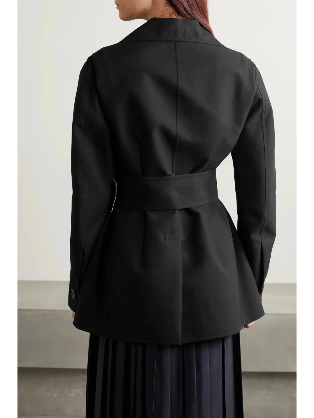 Back view of the Another Tomorrow Belted Organic Cotton Blazer