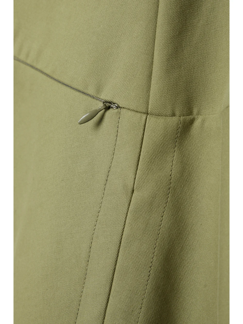 Close-up detail of the Another Tomorrow Cotton-twill Midi Skirt