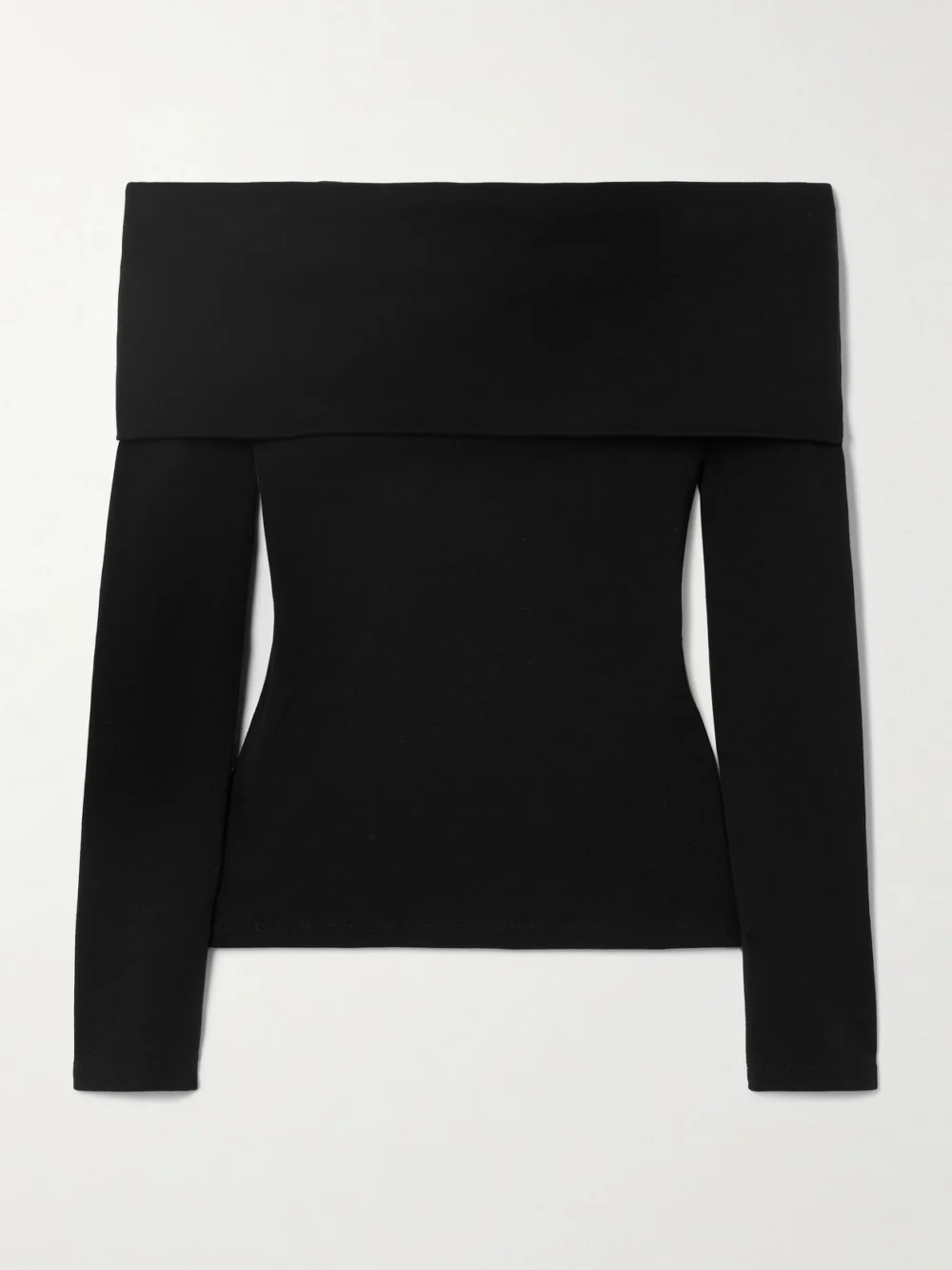 Another Tomorrow Off-the-shoulder Supima Cotton-jersey Top in black