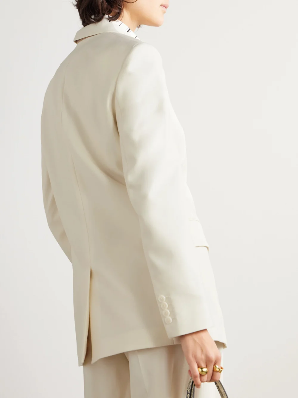 Back view of the Another Tomorrow Oversized Merino Wool Blazer