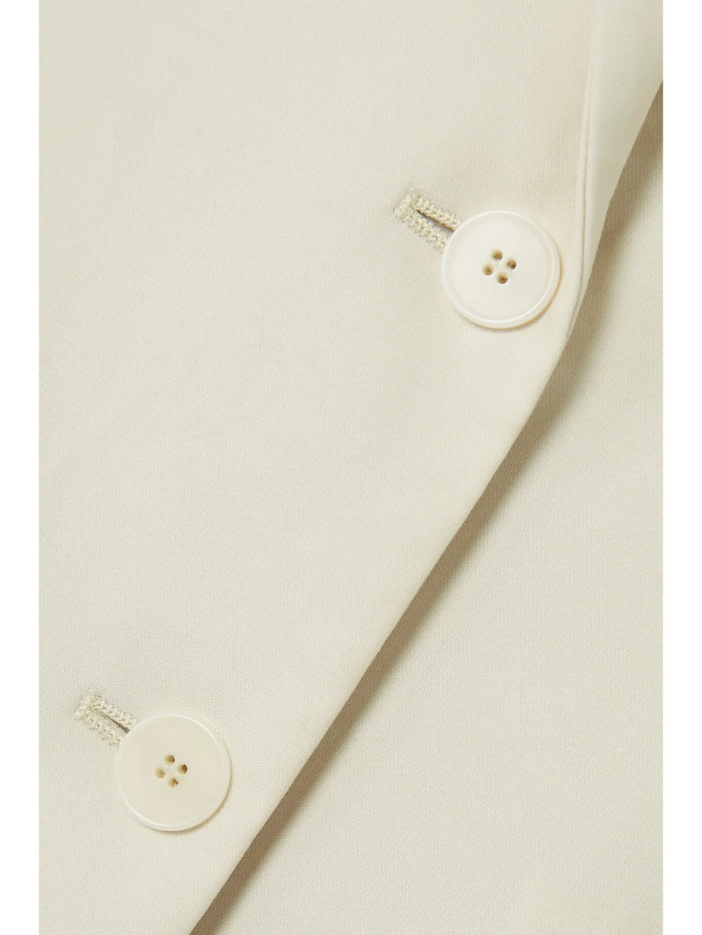 Close-up detail of the Another Tomorrow Oversized Merino Wool Blazer