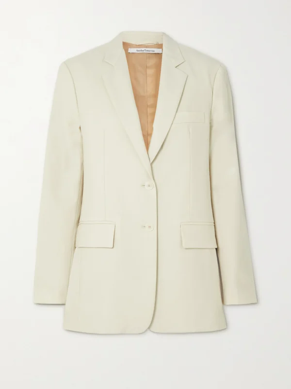 Another Tomorrow Oversized Merino Wool Blazer