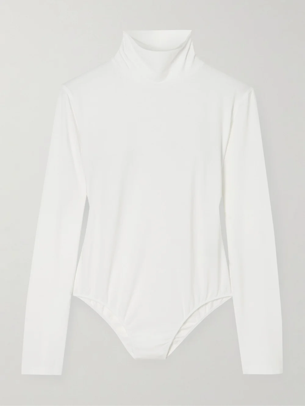 Another Tomorrow Stretch-cotton and Lyocell-blend Jersey Turtleneck Bodysuit in white