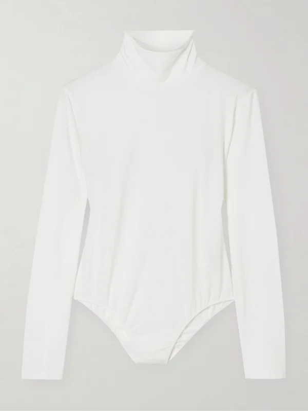 Another Tomorrow Stretch-cotton and Lyocell-blend Jersey Turtleneck Bodysuit