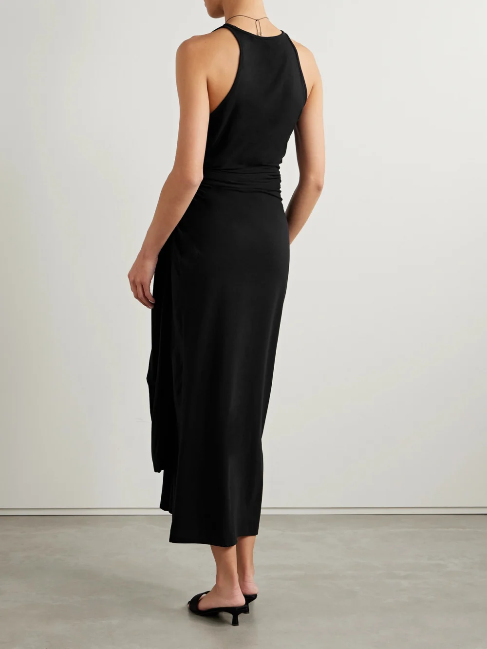Back view of the Another Tomorrow Stretch-jersey Midi Dress