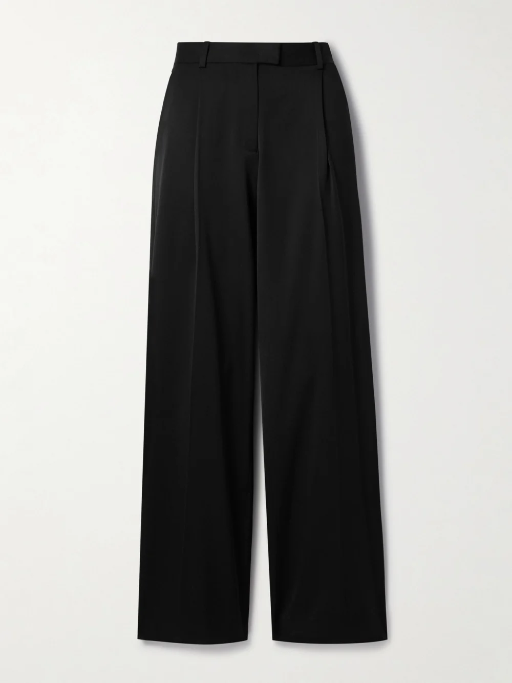 Another Tomorrow Wool-blend Wide-leg Pants in black