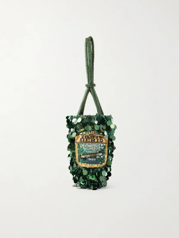 Anya Hindmarch Filippo Berio Mini Embellished Satin Bucket Bag