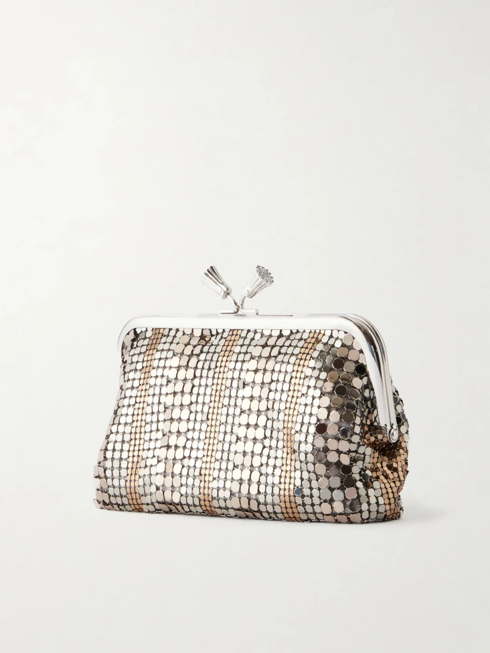 Back view of the Anya Hindmarch Maud Tassel Chainmail Clutch