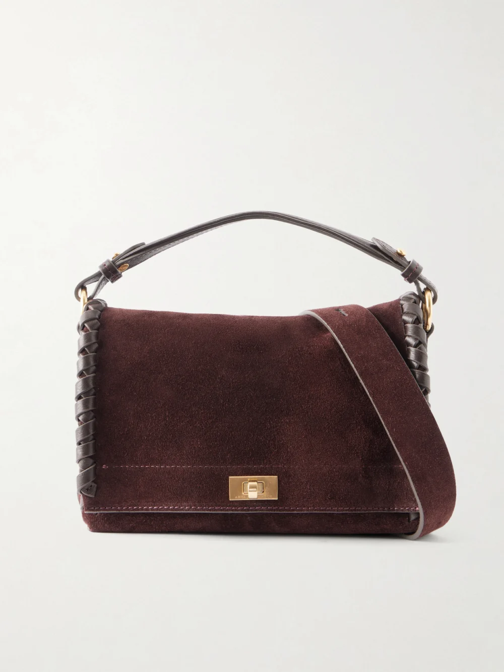 Anya Hindmarch Mortimer Suede Leather Bag in burgundy