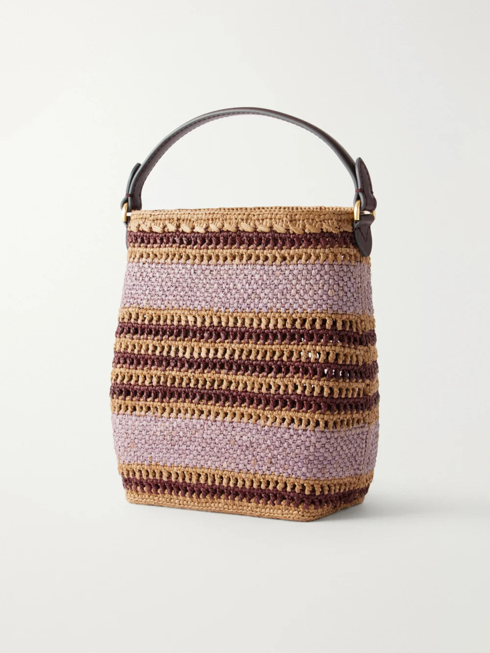 Back view of the Anya Hindmarch Striped Raffia Cross Body Bag