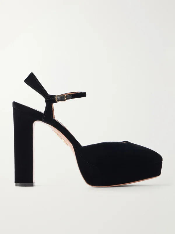 Aquazzura Amira 110 Velvet Pumps