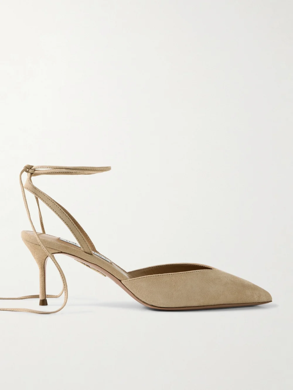 Aquazzura Beyond 65 Suede Pumps in beige