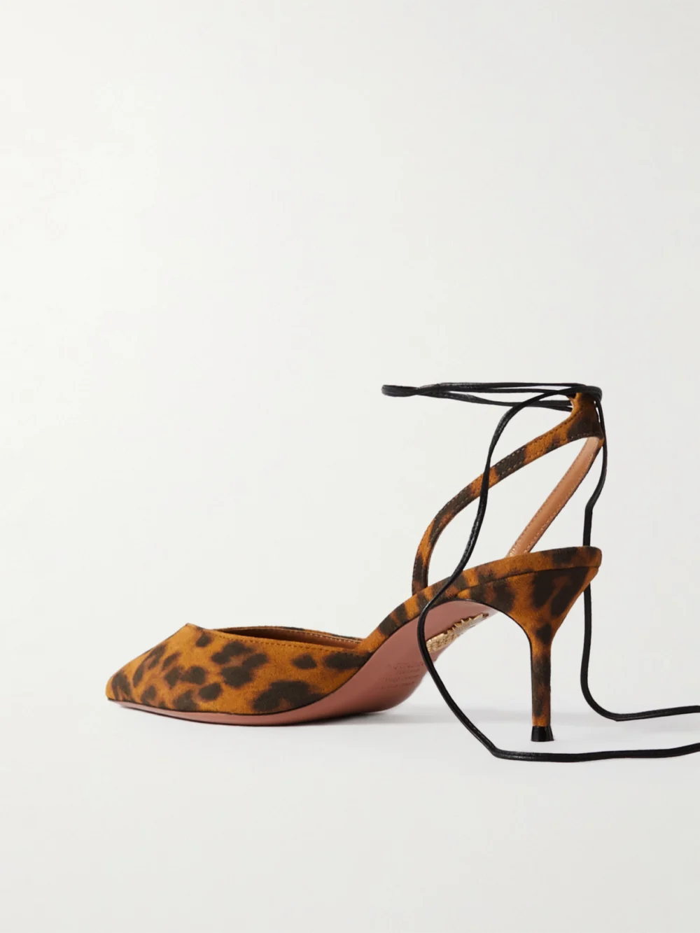 Back view of the Aquazzura Beyond Leather-trimmed Leopard-print Suede Pumps