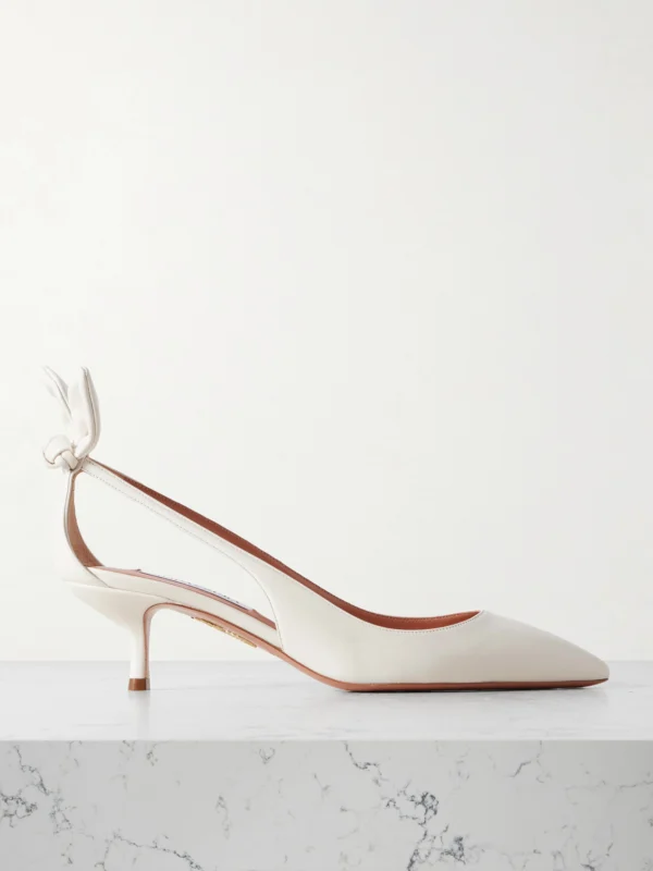 Aquazzura Bow Tie 50 Leather Pumps
