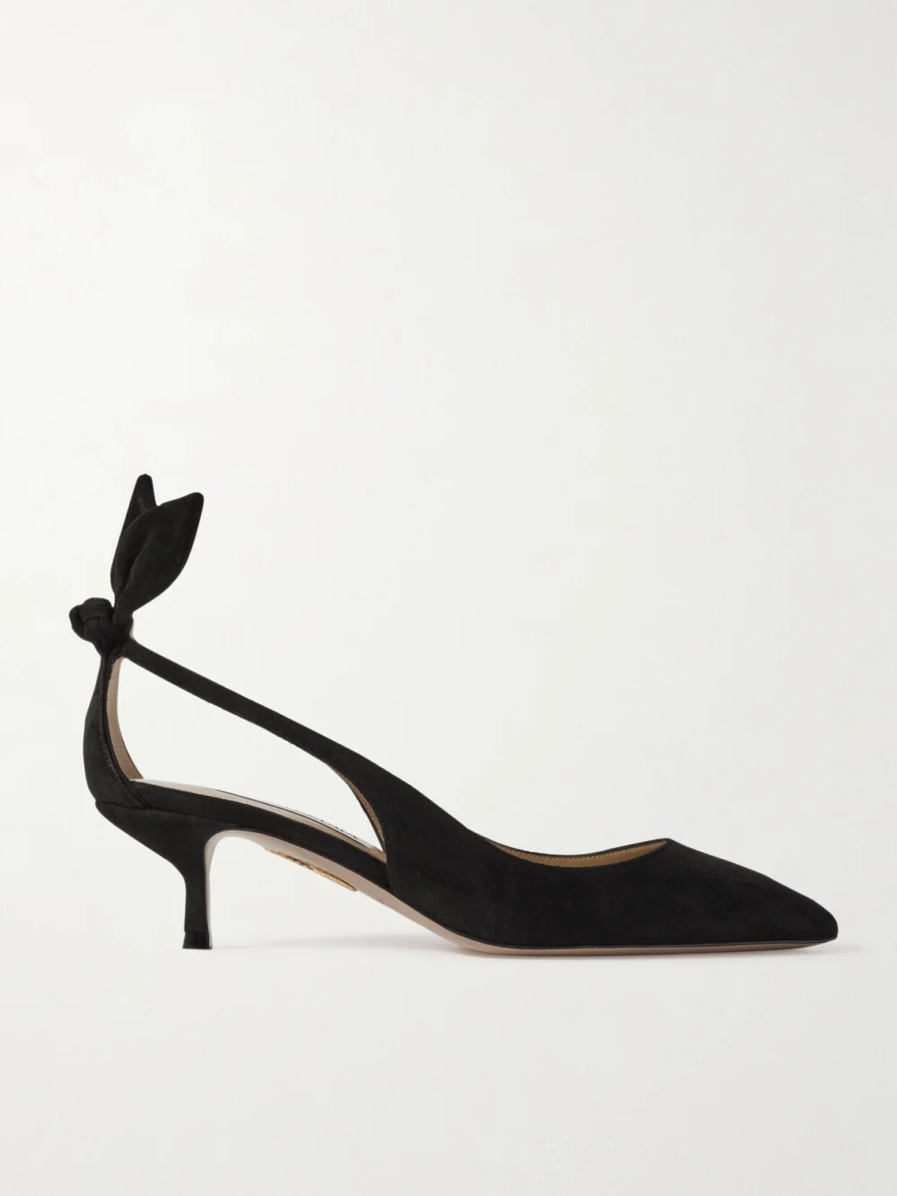 Aquazzura Bow Tie 50 Suede Pumps in black