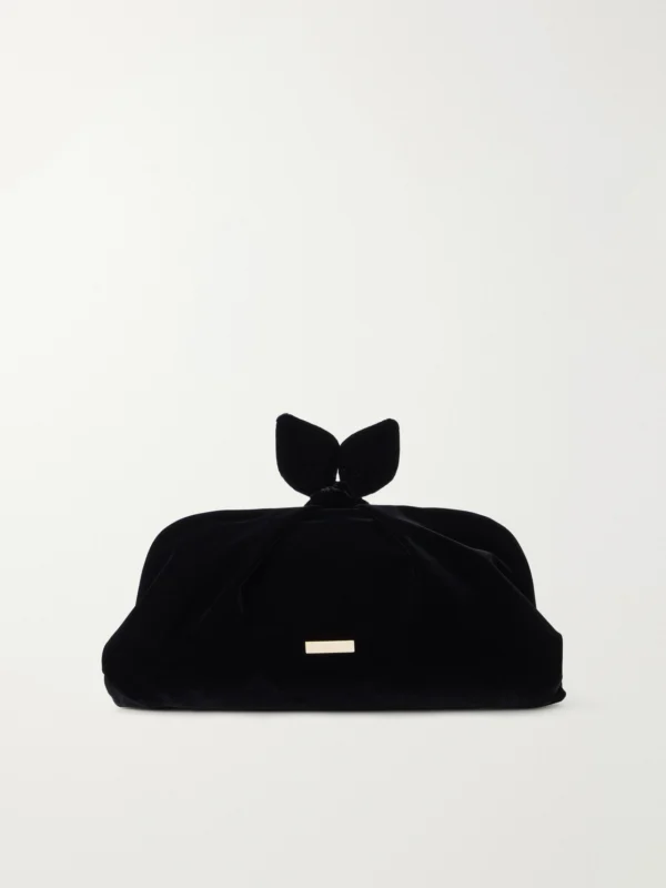 Aquazzura Bow Tie Velvet Clutch