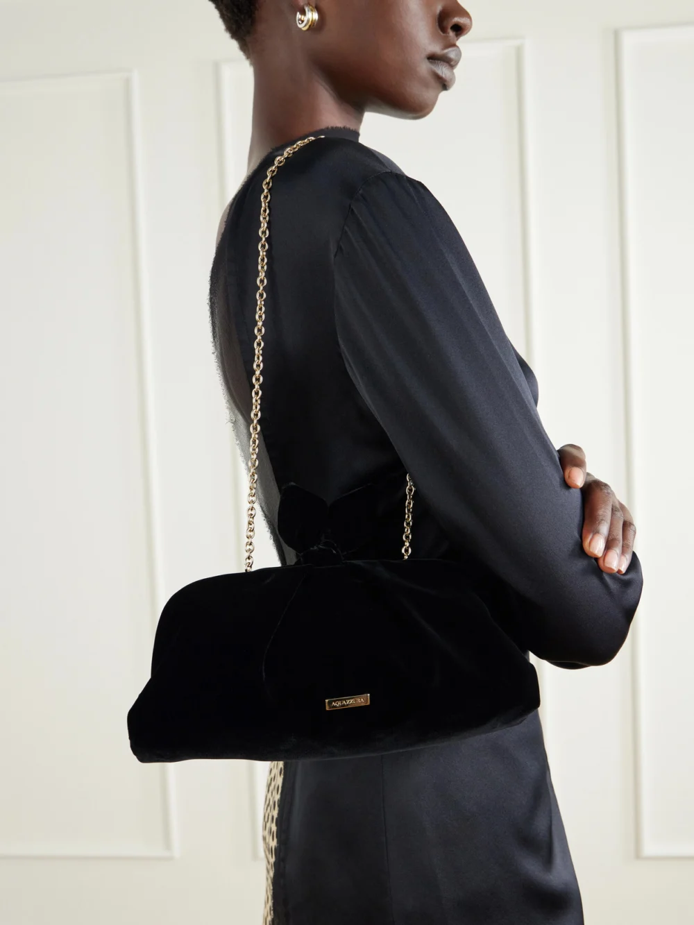 Aquazzura Bow Tie Velvet Clutch, another view