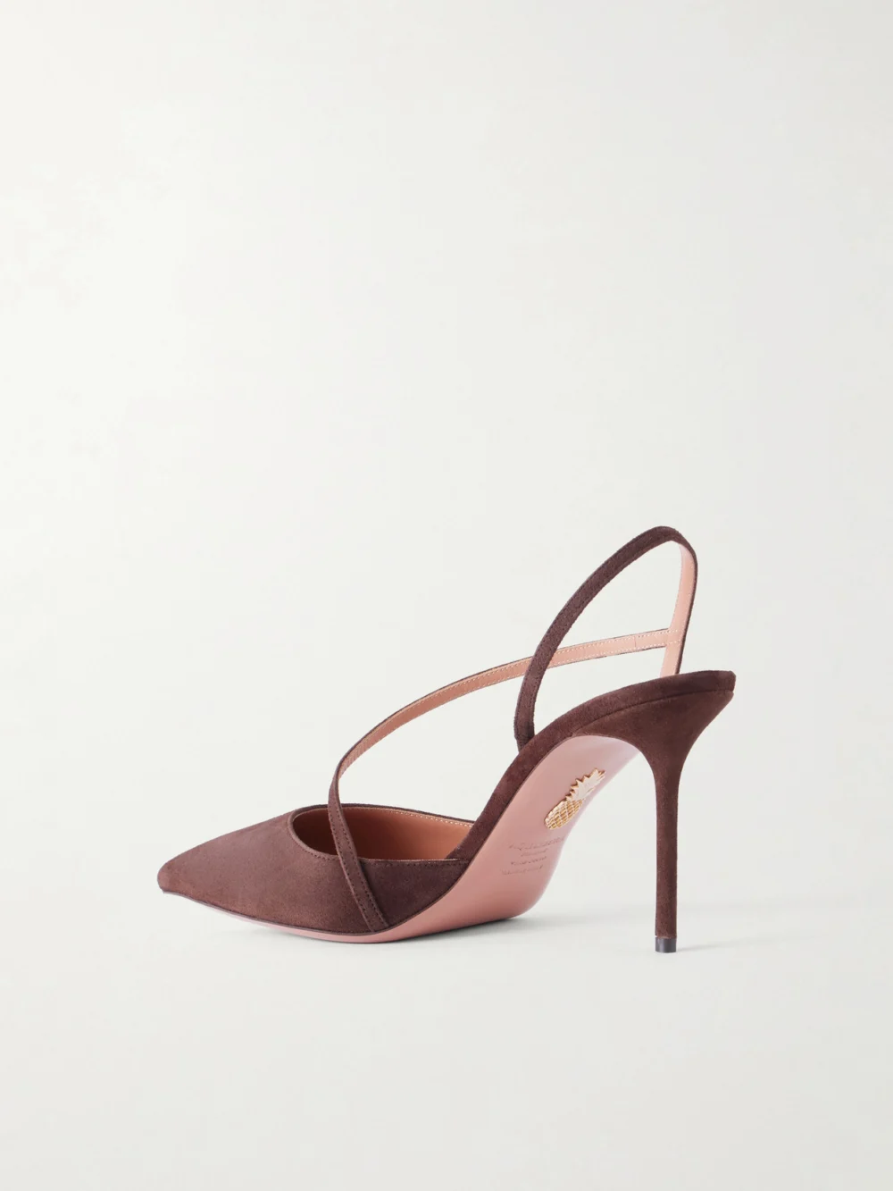 Back view of the Aquazzura Dynasty 85 Suede Pump