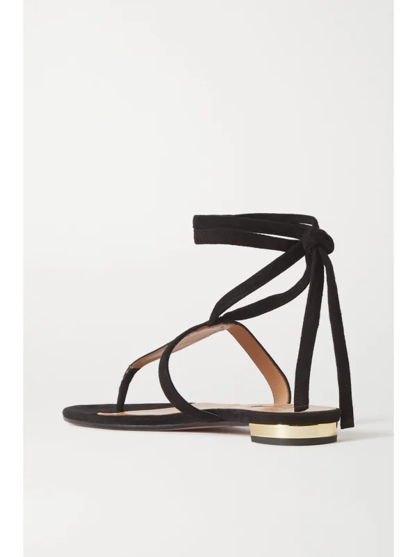 Back view of the Aquazzura June Suede Sandals
